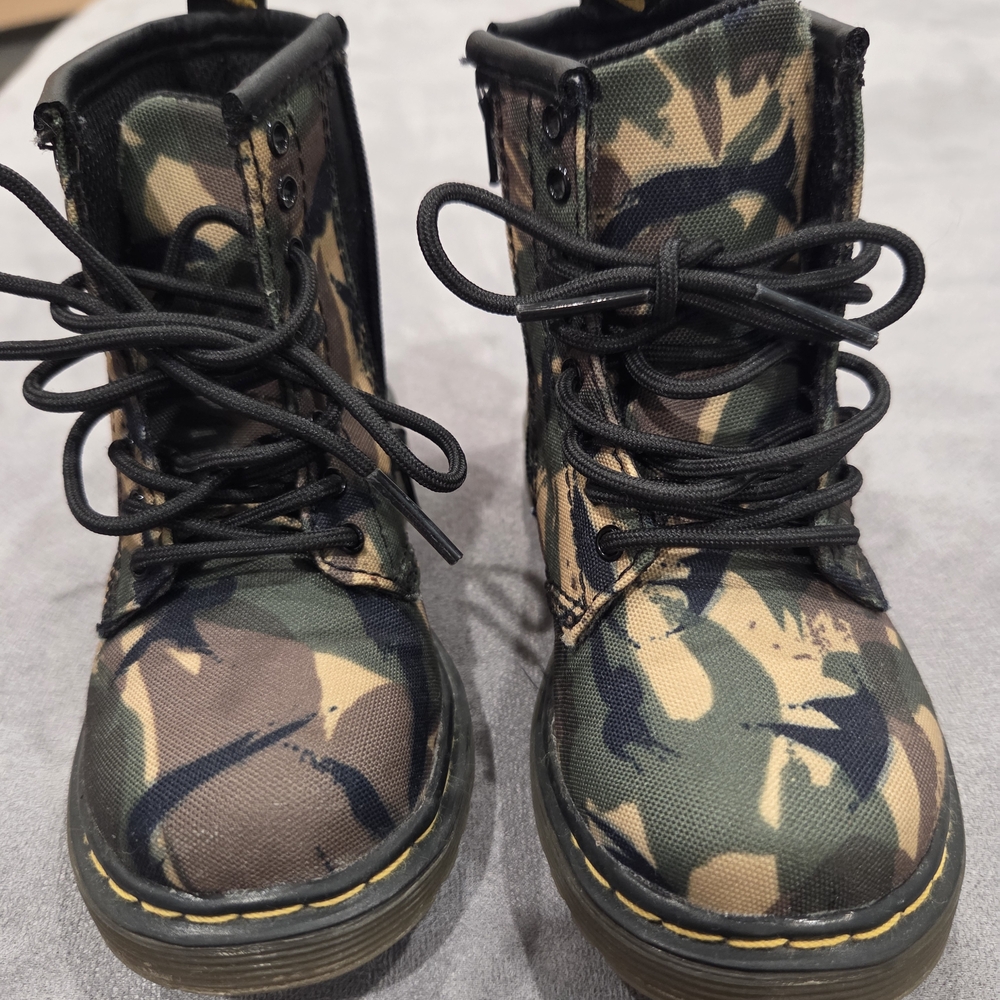 Dr. Martens Green and Tan Boots
